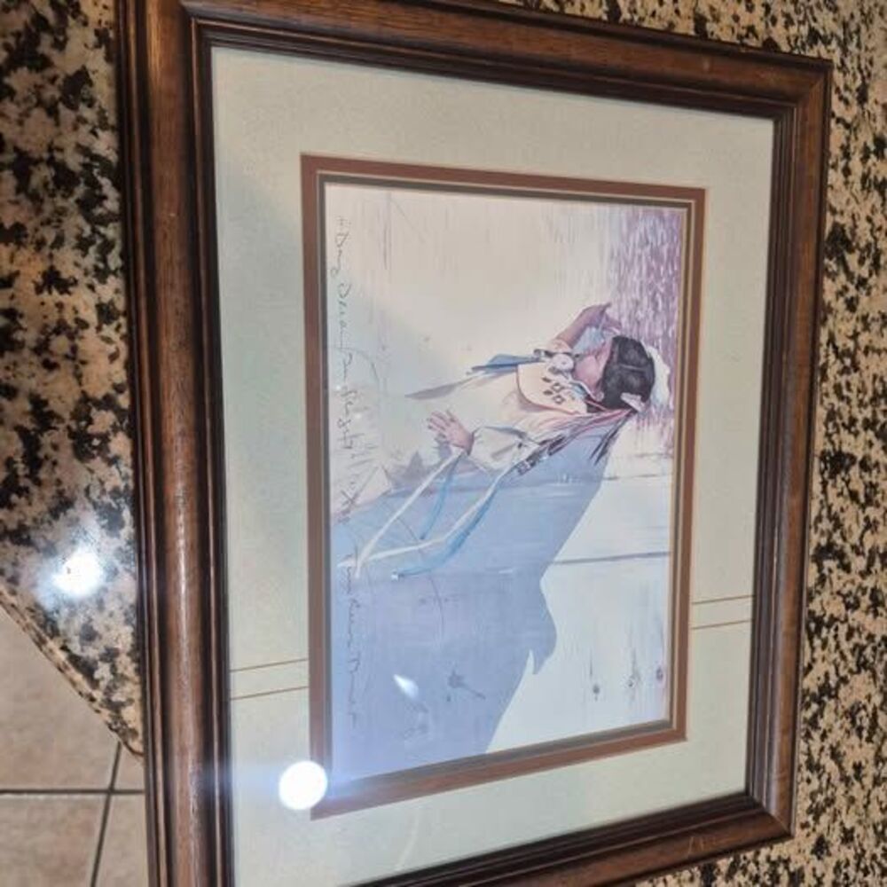 Daydream in flight signed native American artwork framed